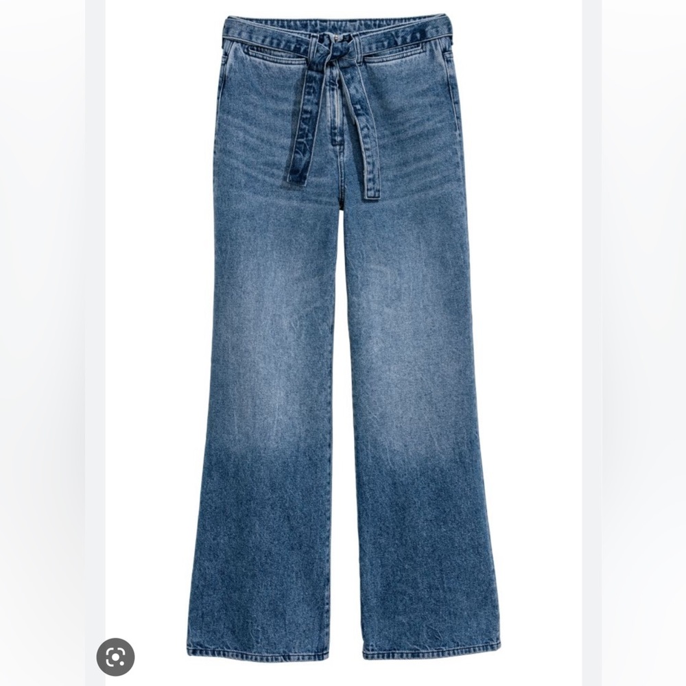 H&M Wide Leg High Waisted Jeans - Denim blue Size 32 - Picture 9 of 9